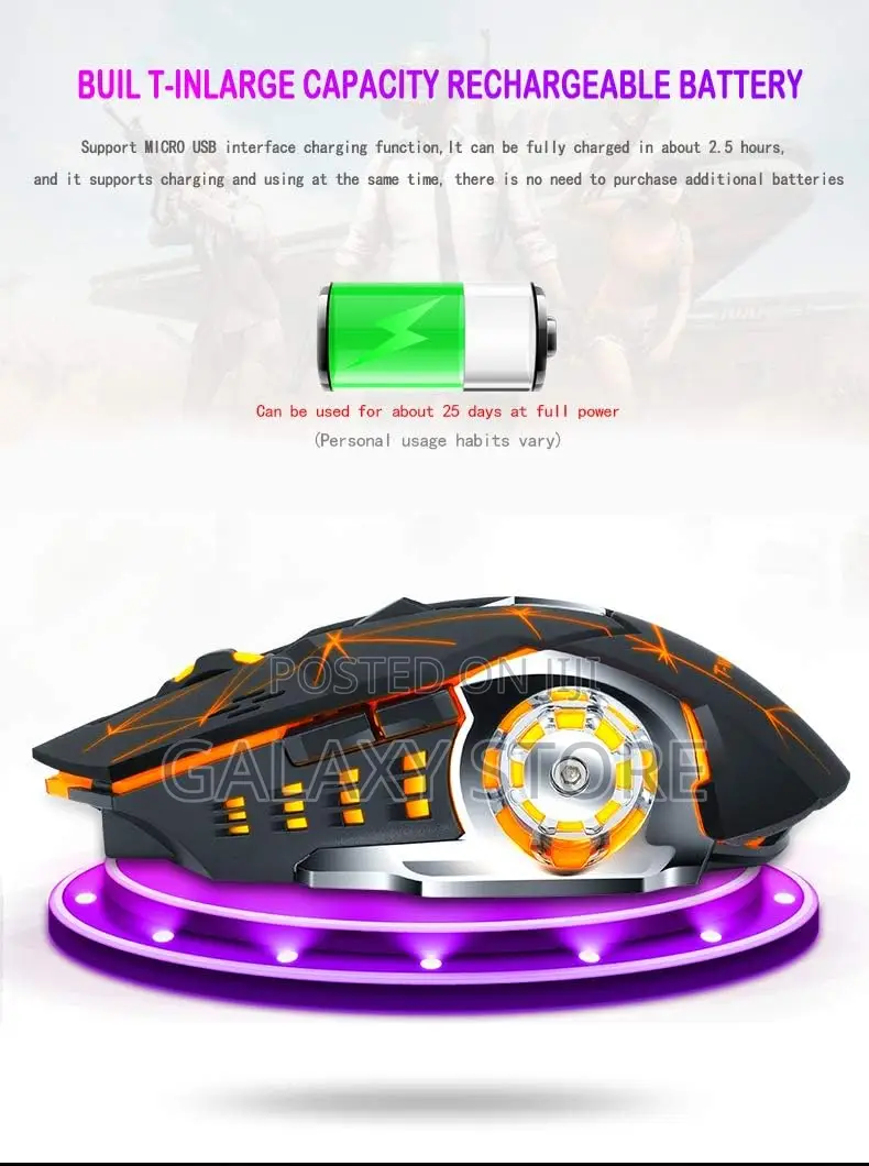 Rechargeable Wireless Gaming Led Mouse