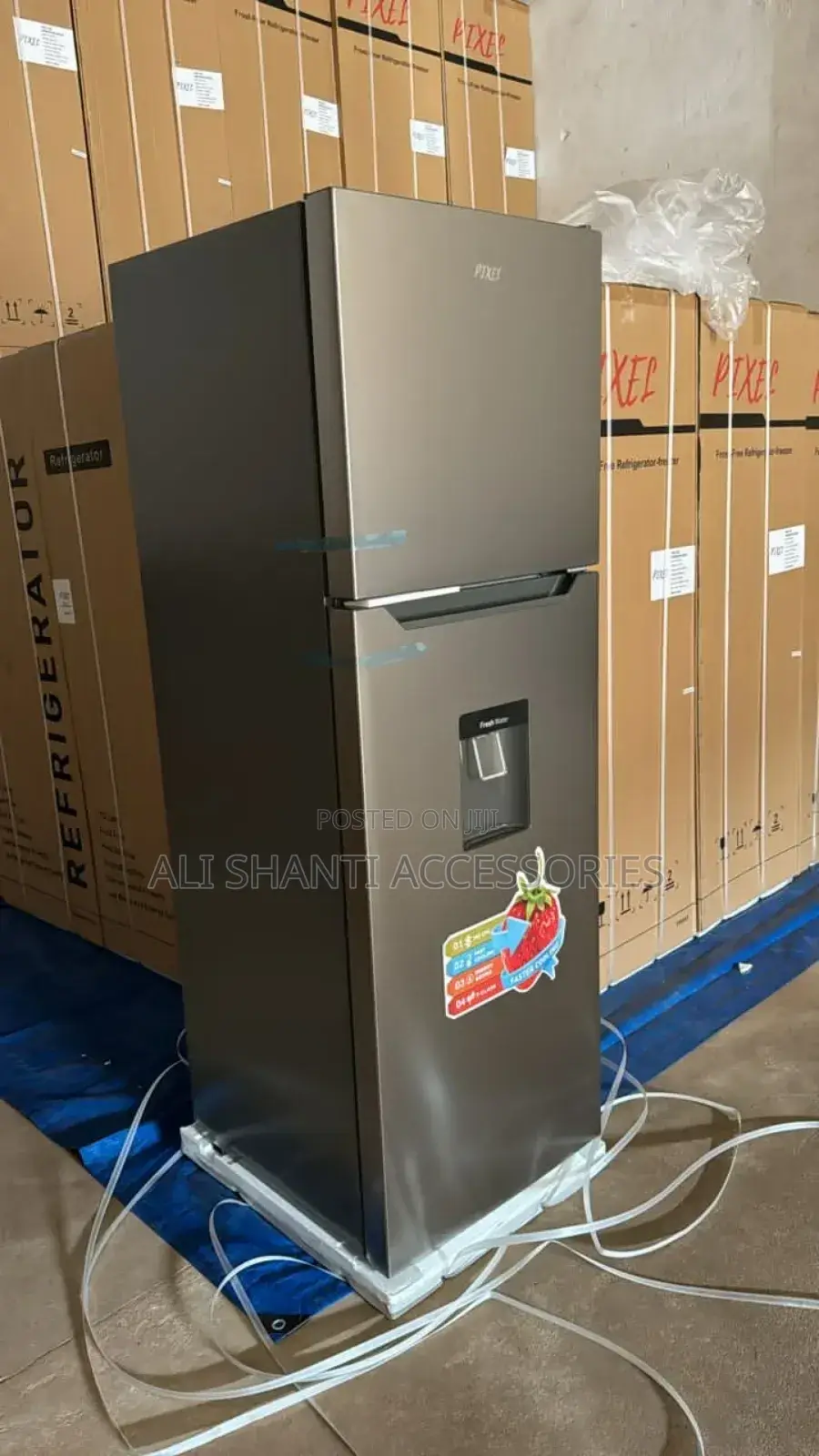 300L Double Door Pixel Refrigerator With Water Dispenser