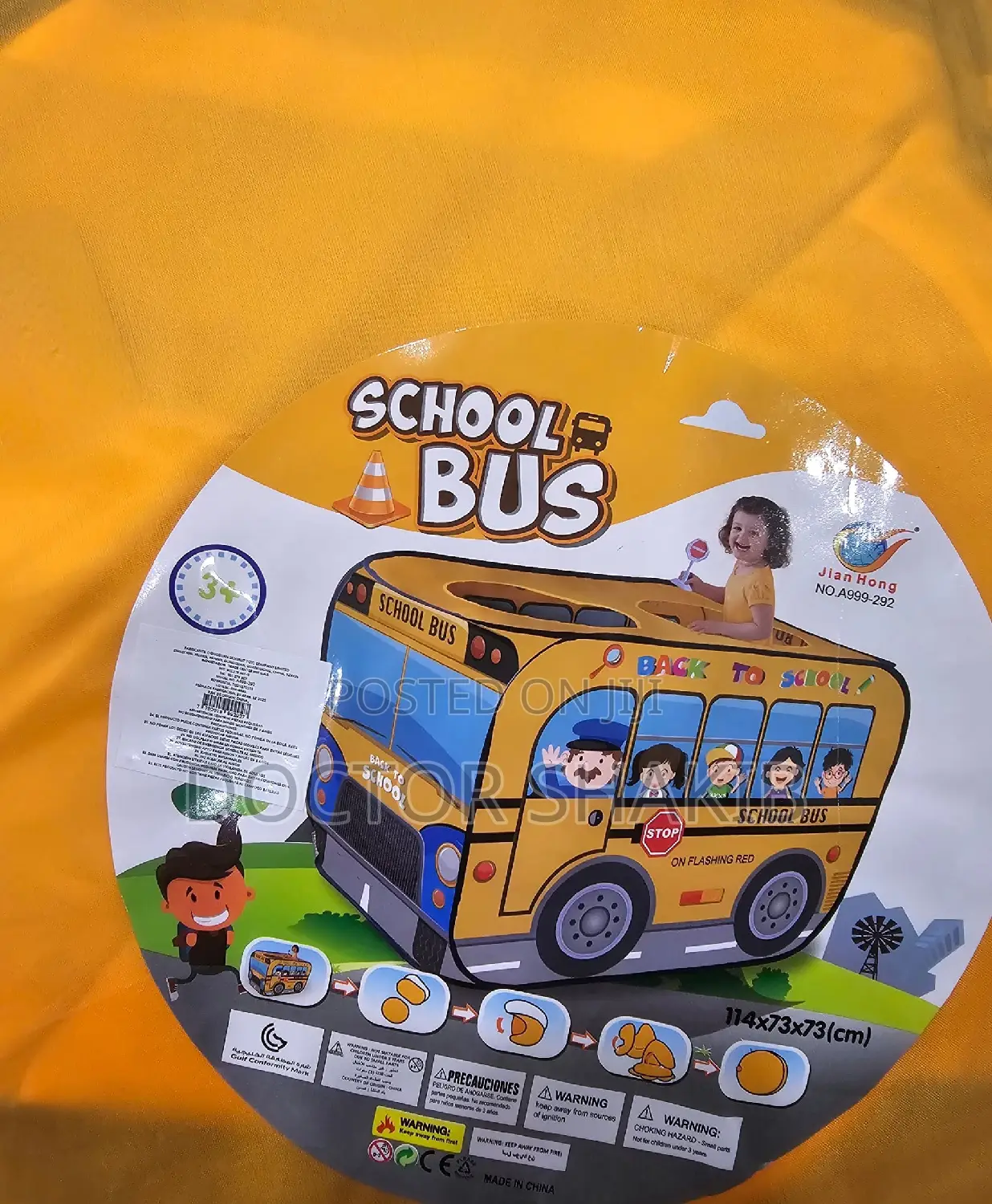 Yellow School Bus Tent Play Gym for Toddlers