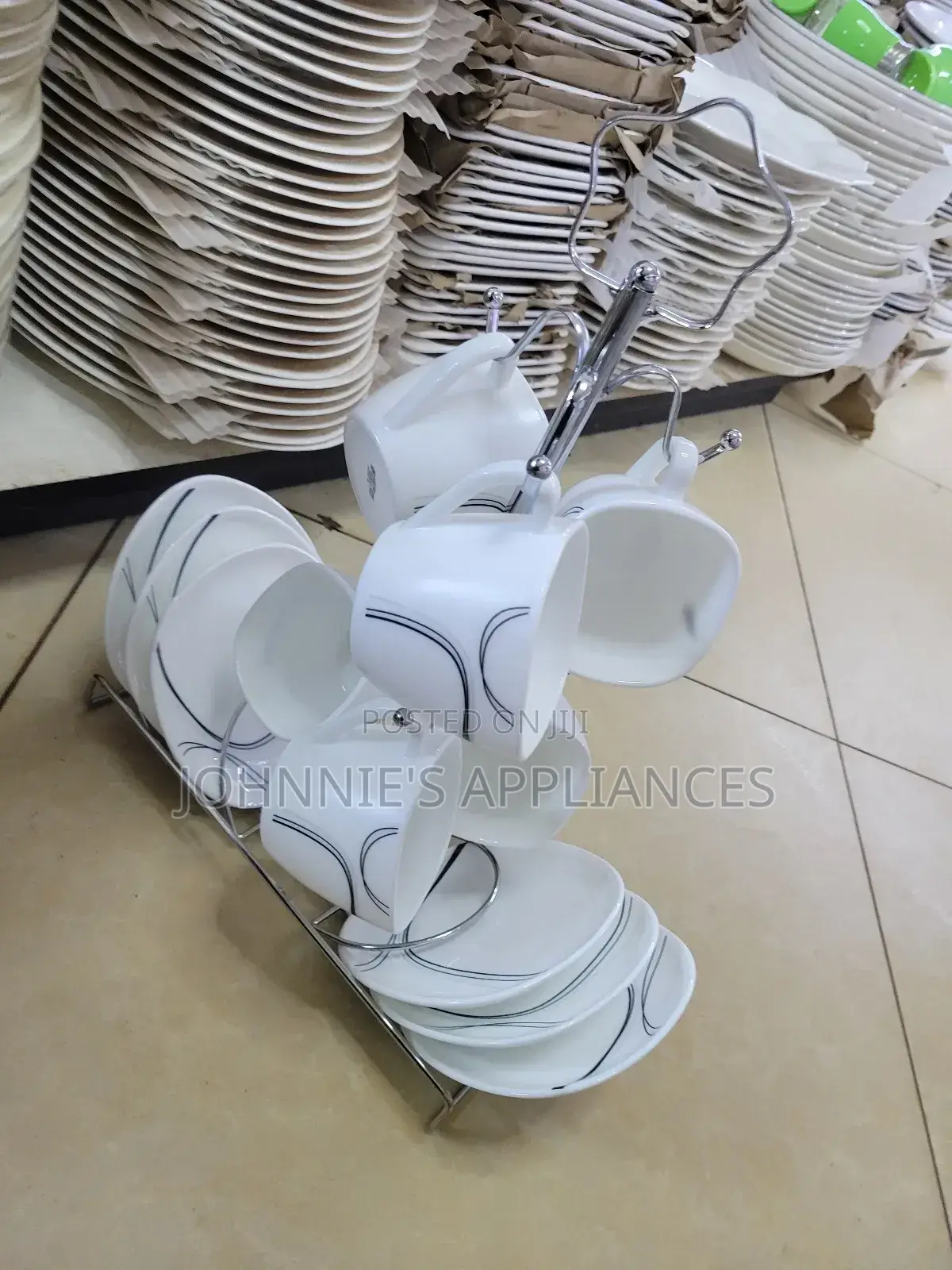 Cup And Saucer 2in1 Ceramic With Iys Stand