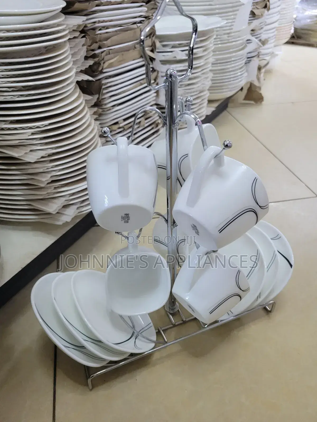 Cup And Saucer 2in1 Ceramic With Iys Stand