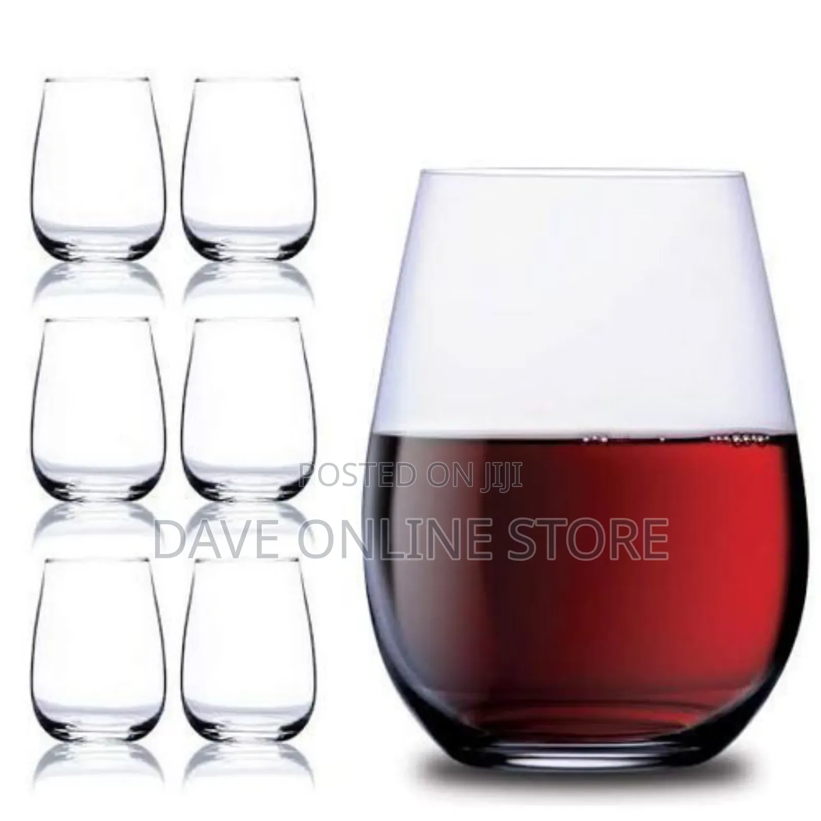 6 Pieces Concave Shaped Drinking Glasses-Transparent