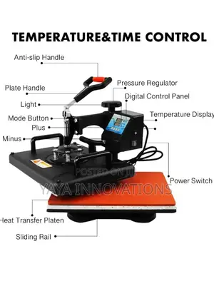 Heat Press Machine With Parts Named