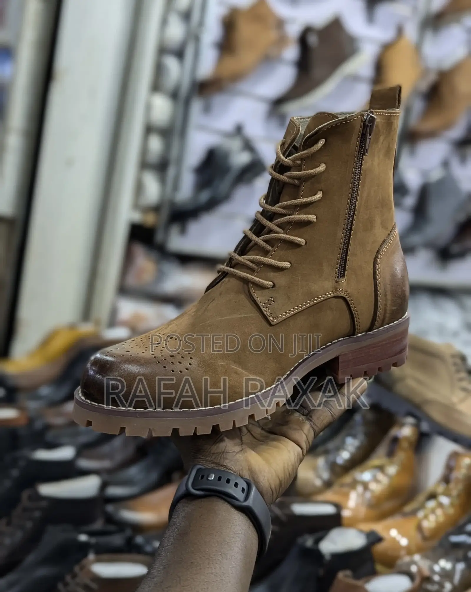 Original Timberland Zip/Laces Casual Leather High Top Boots