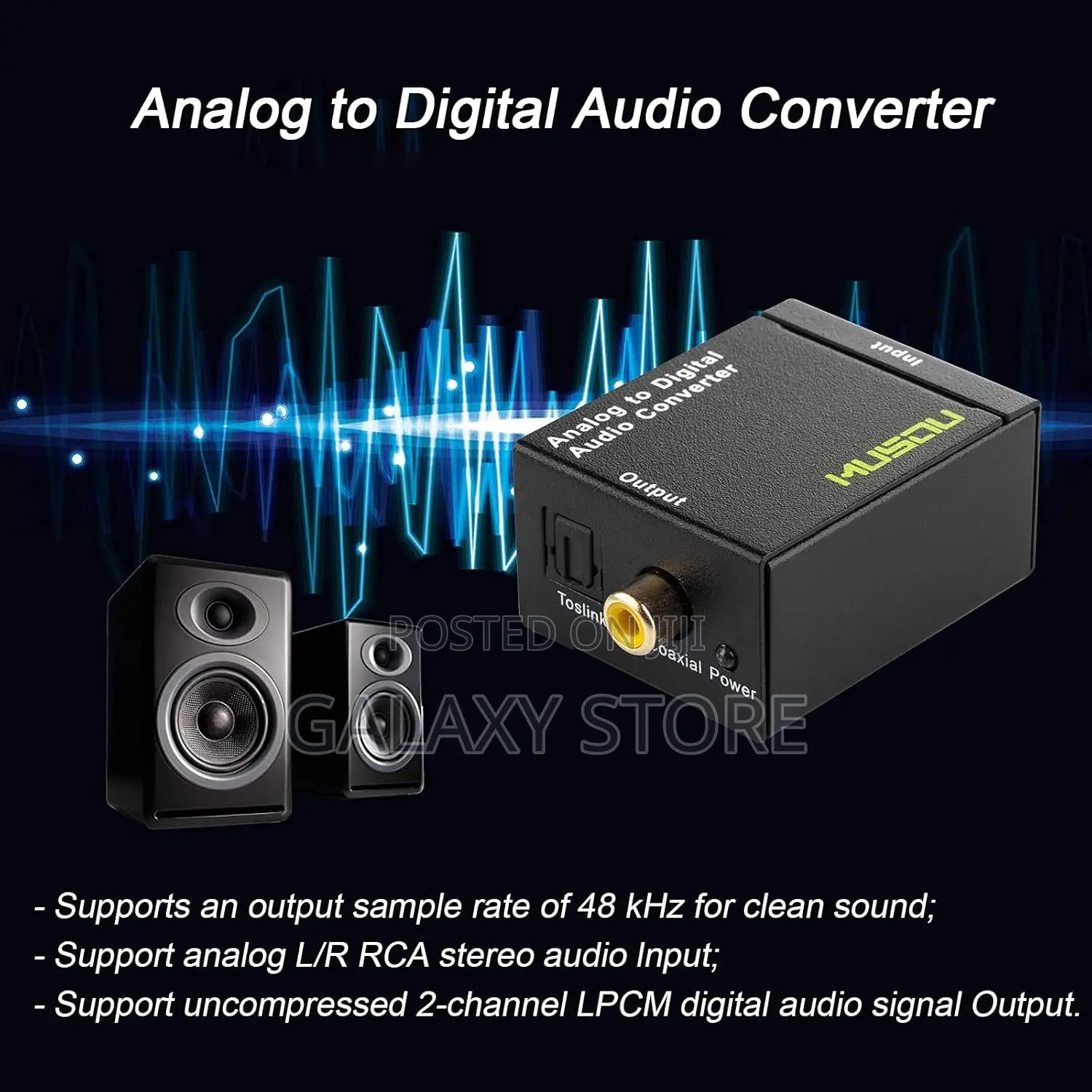 Analog to Digital Optical Toslink Coaxial Audio Converter