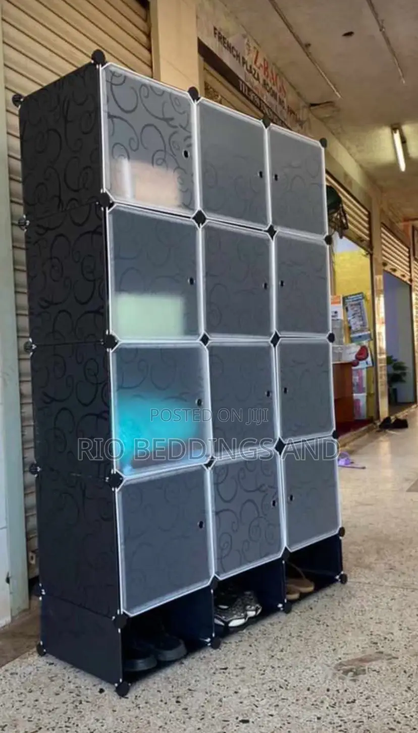 Plastics Wadrobe Three Columns and Shoe Racks