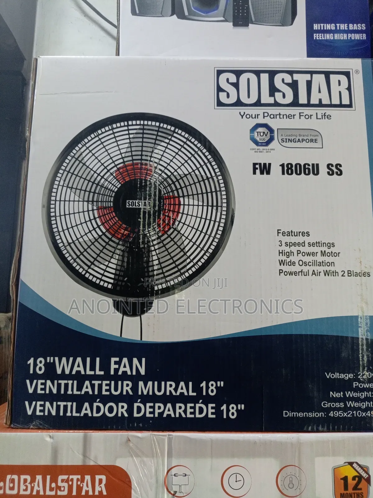 Solster Wall Fan 18"