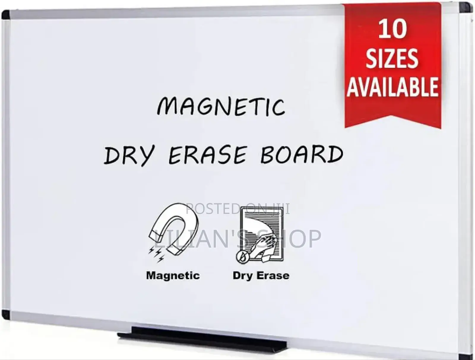Magnetic Whiteboard 90x120cm With Marker and Eraser