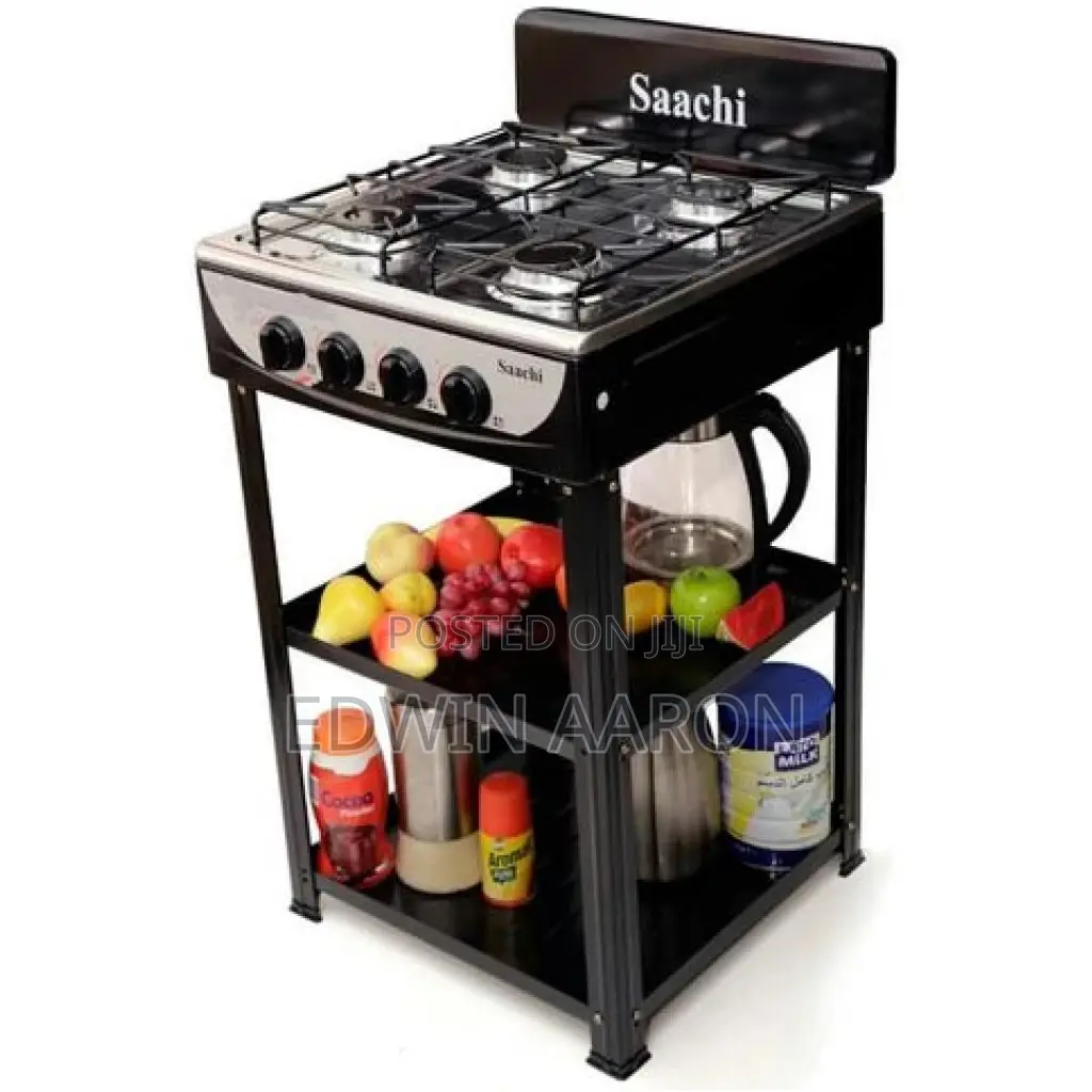 Saachi 4 Gas Burner Stove With Shelves