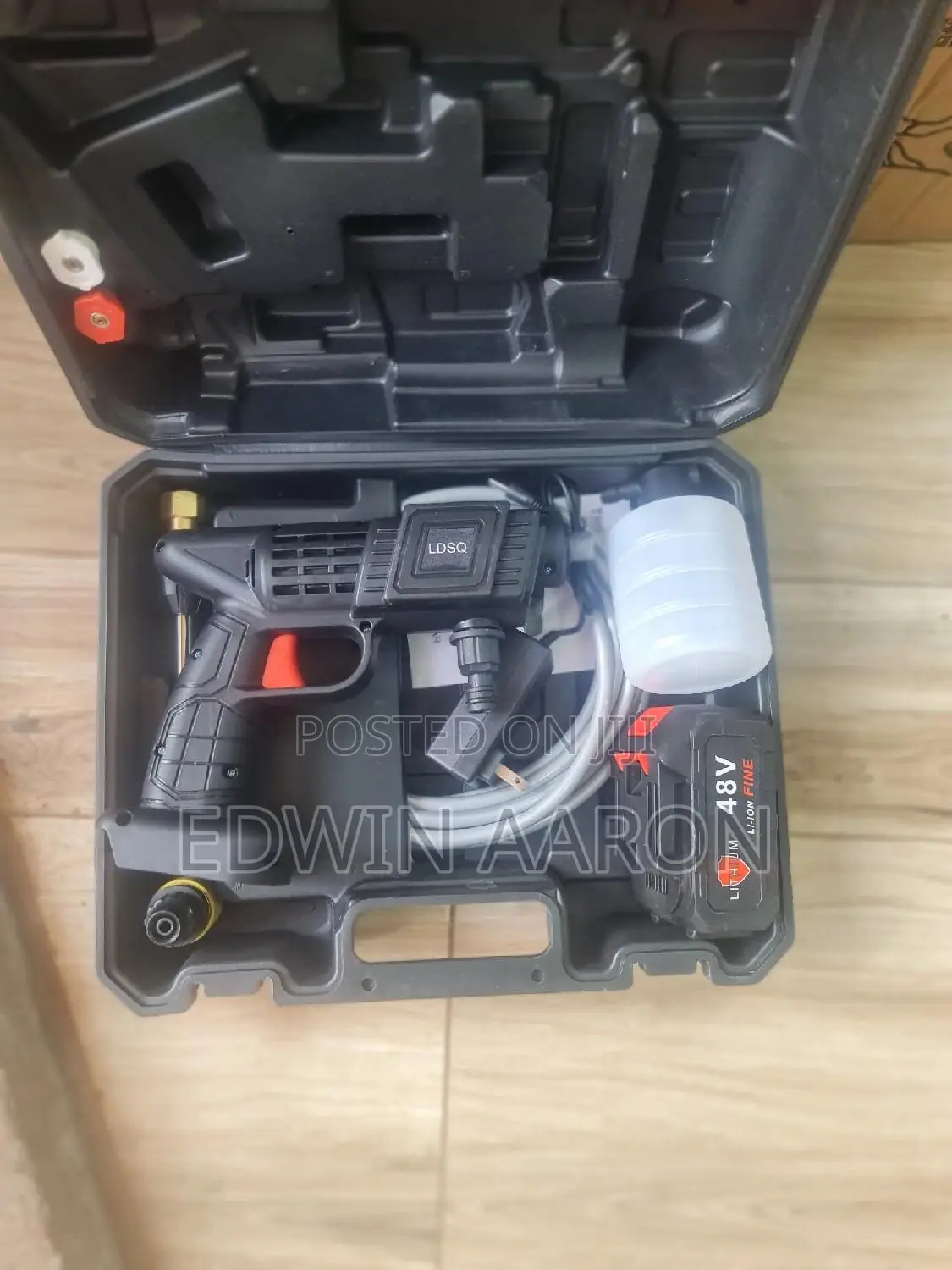Pressure Spray Gun With Two Batteries.