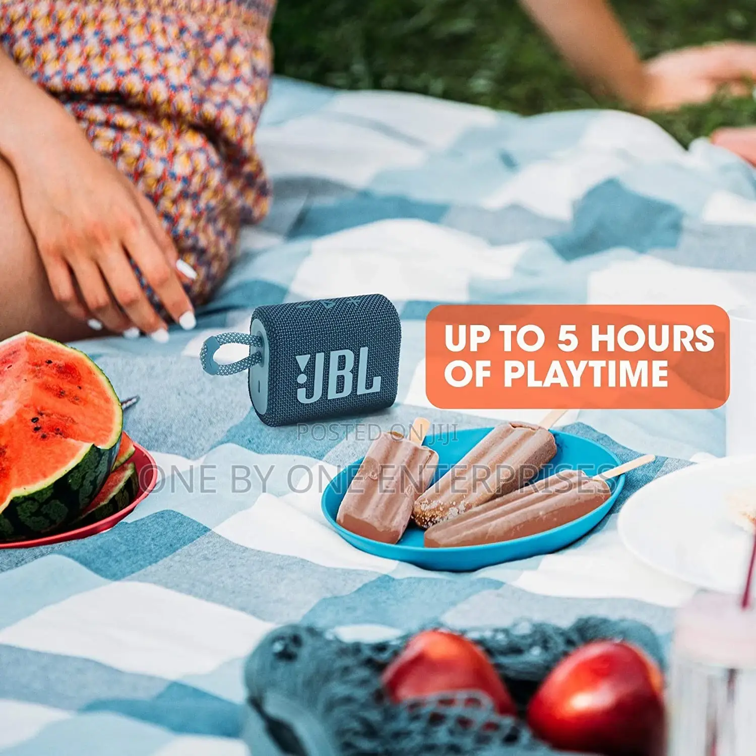 JBL Go 3 Portable Waterproof Speaker, Black
