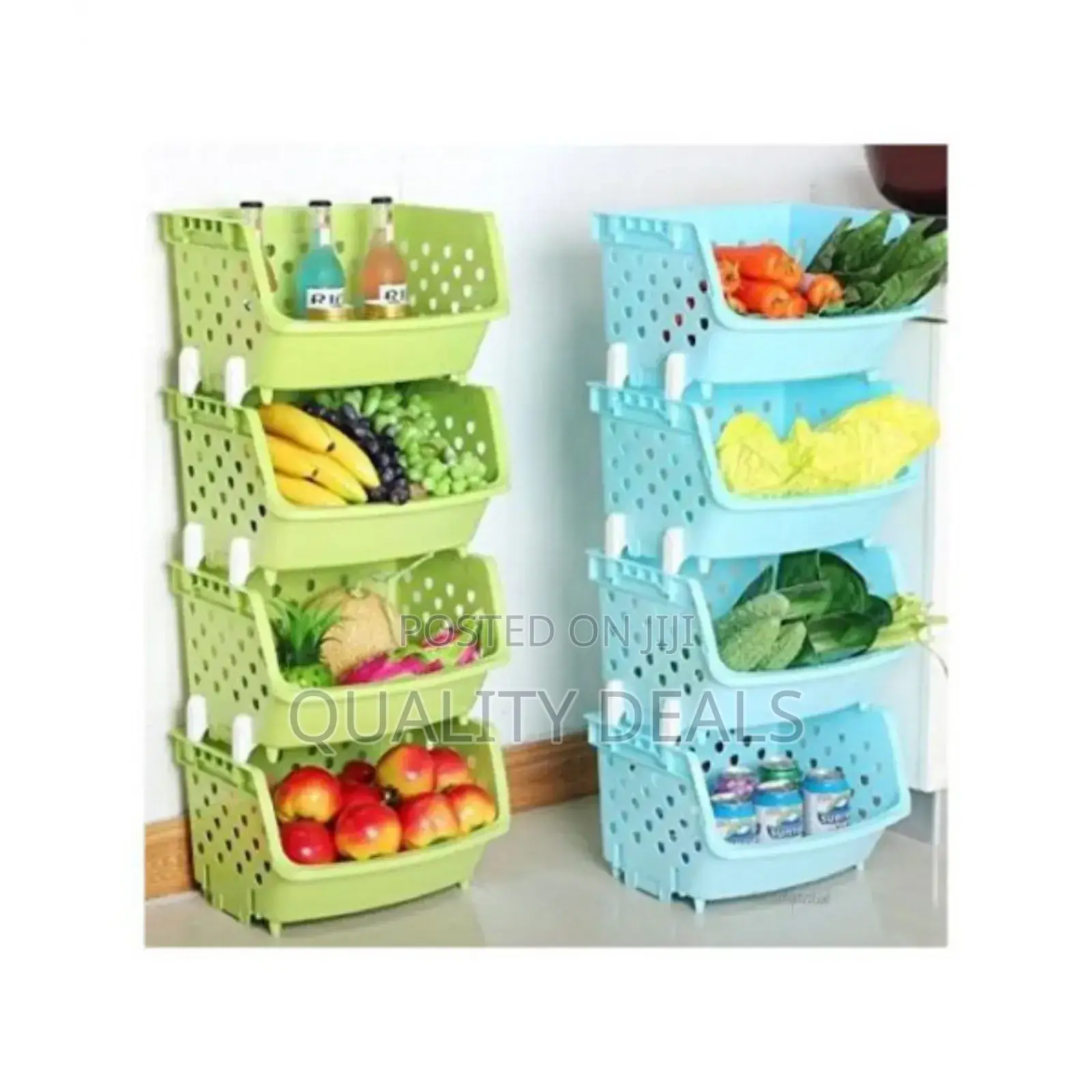 4 Tier Kitchen Plastic Storage Organizer Rack