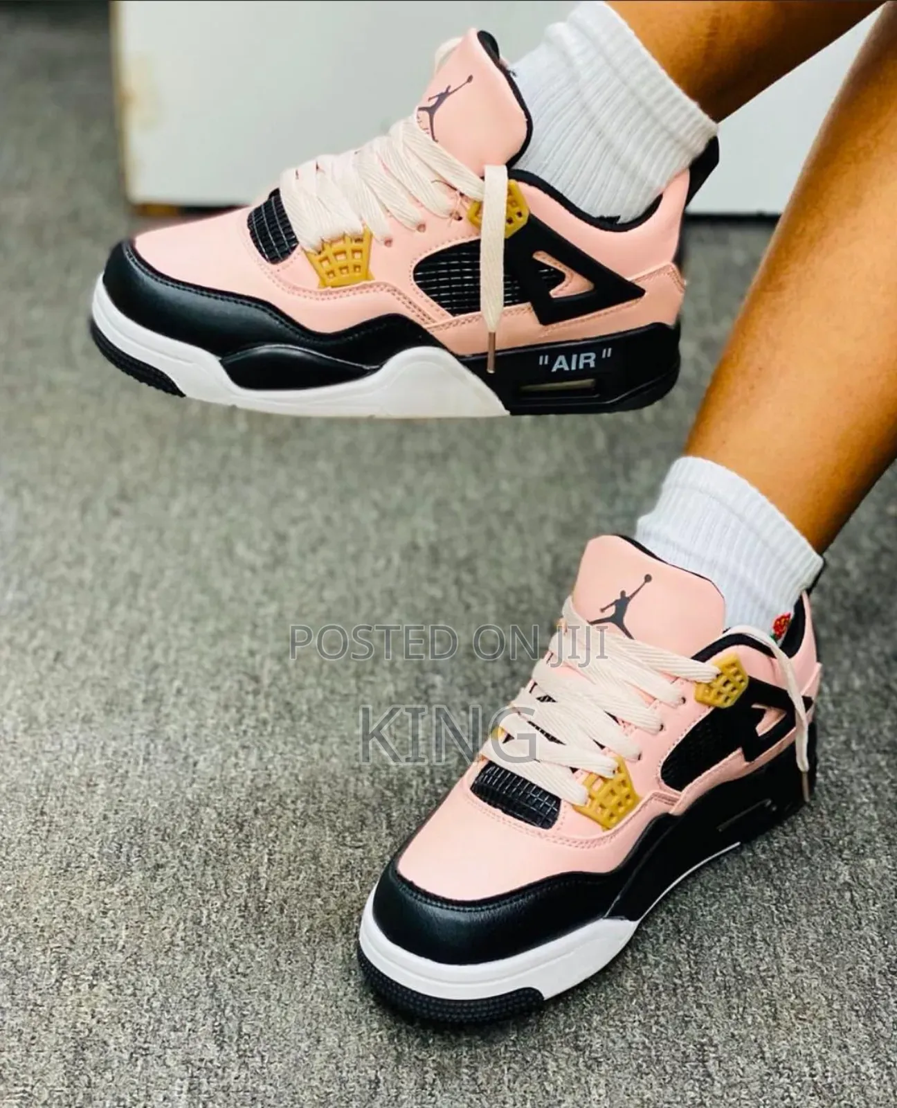 Nike Air Jordan 4 Retro' Pink-Black Premium Sneakers
