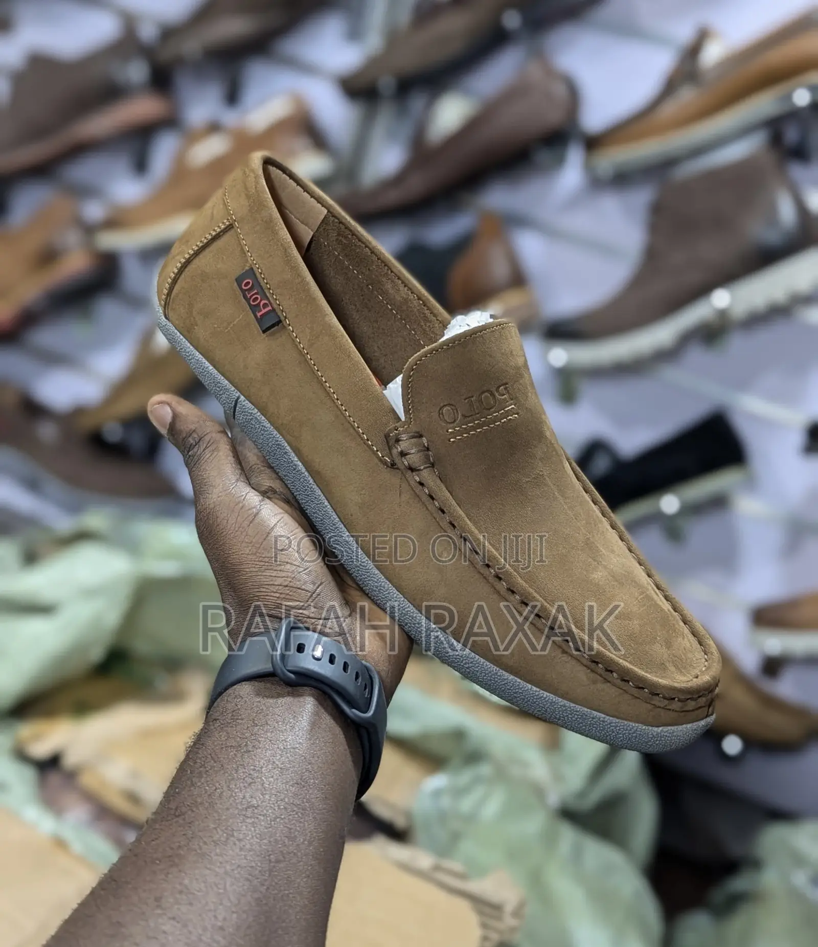 Original Men’S Brown Polo Flat Sole Leather Moccasins