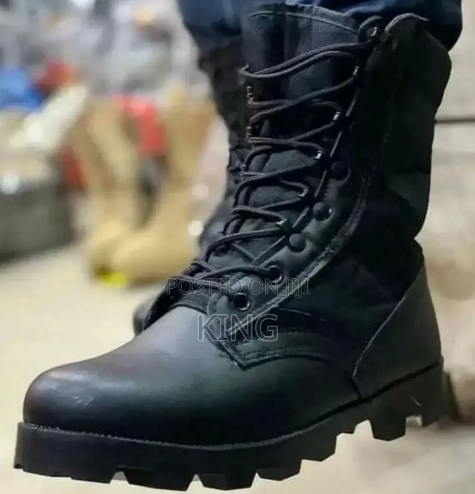 Combat Black Boots