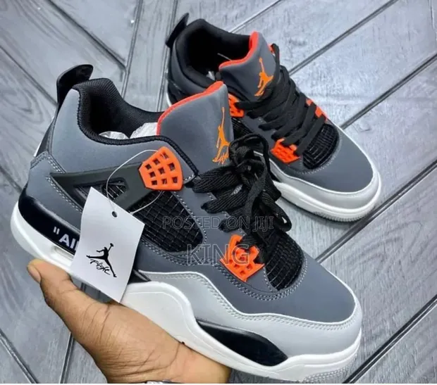 Cool Jordan Grey Orange Grey Air Jordan Premium Sneakers In