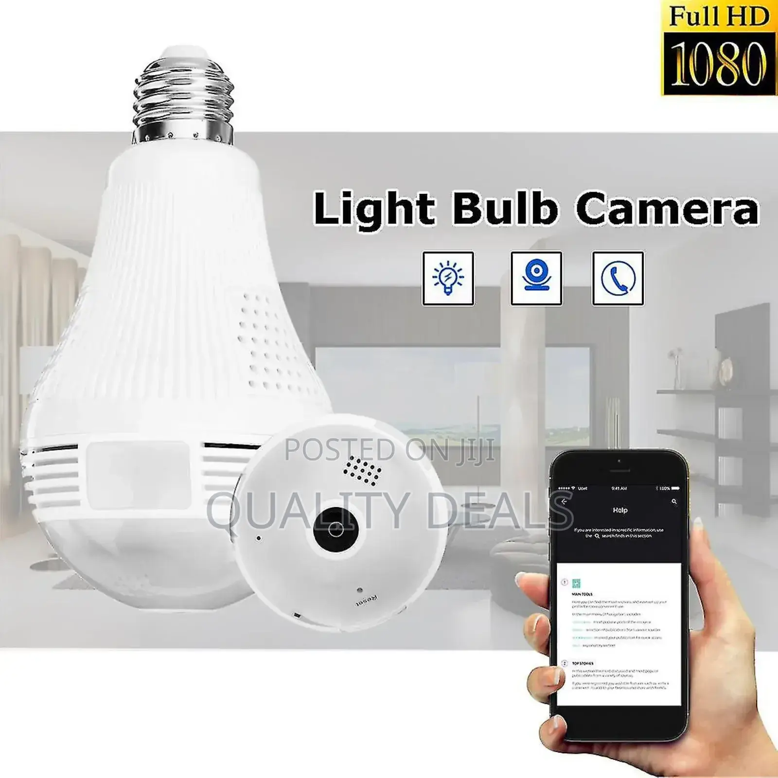 Panorama Security Wifi Bulb Camera
