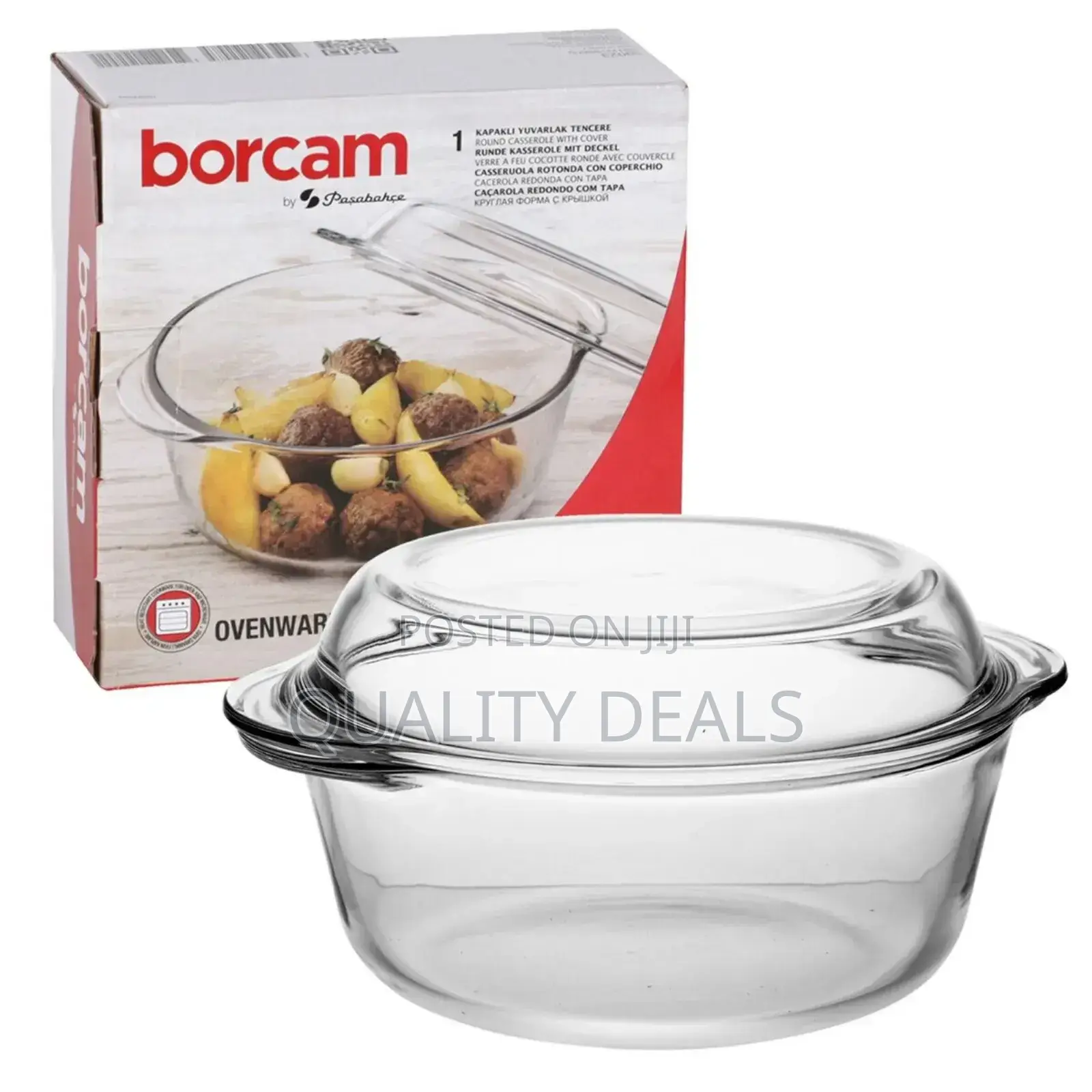 Round Shaped Glass Heat Resistant Cooking Pot