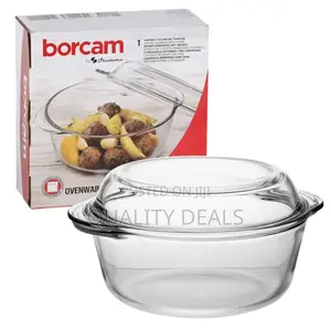 Round Shaped Glass Heat Resistant Cooking Pot
