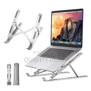 Silver Adjustable Foldable Laptop Stand