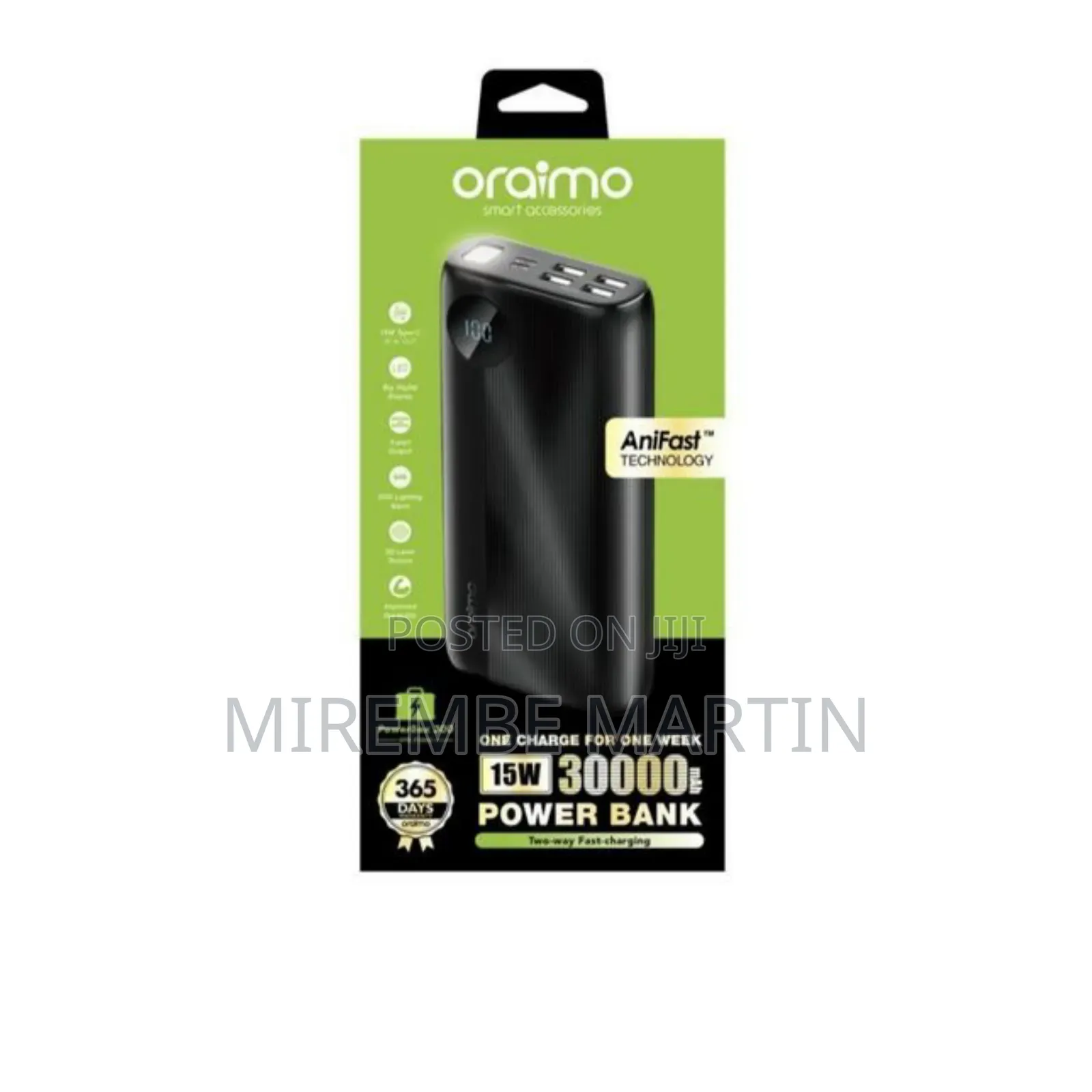 Oraimo 30000mah Fast Charging Power Bank.