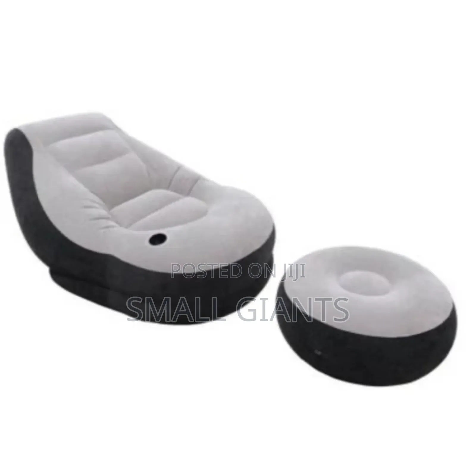 Intex Inflatable Flocking Air Chair With Footrest and Pump