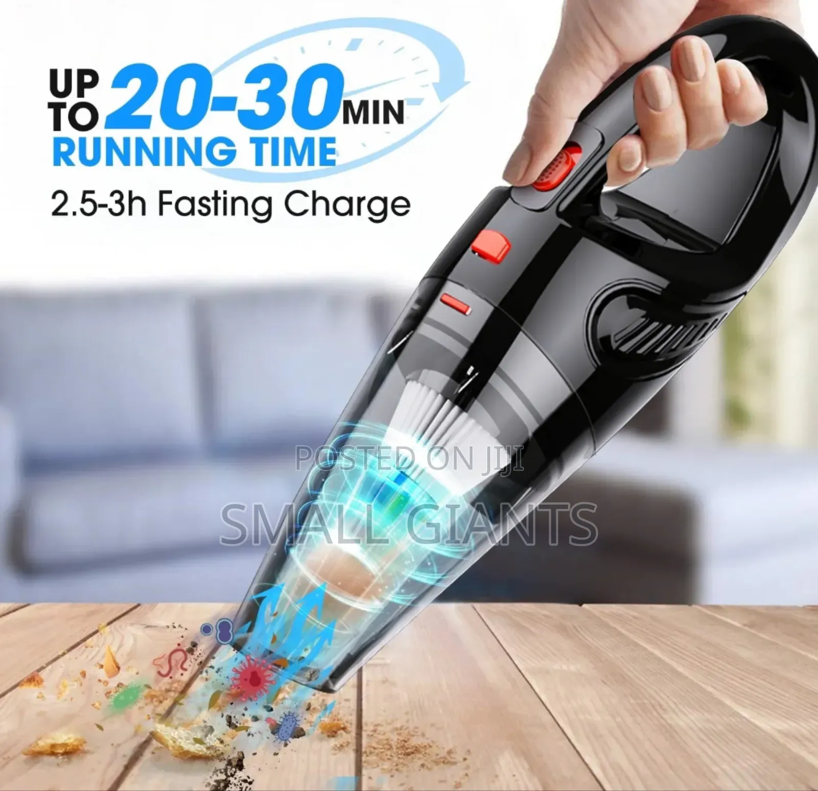 6KPA Powerful Cyclonic Suction Car Vacuum Cleaner
