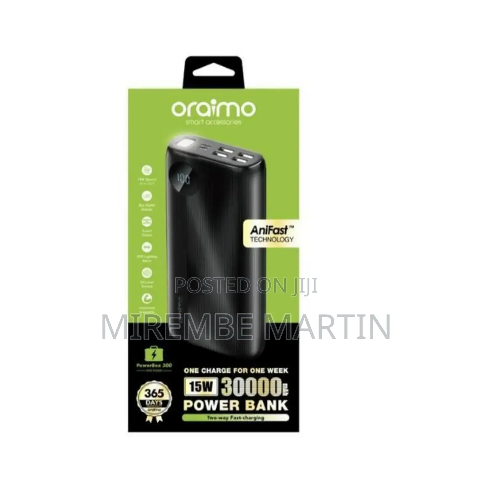 Oraimo 30000mah Fast Charging Power Bank.