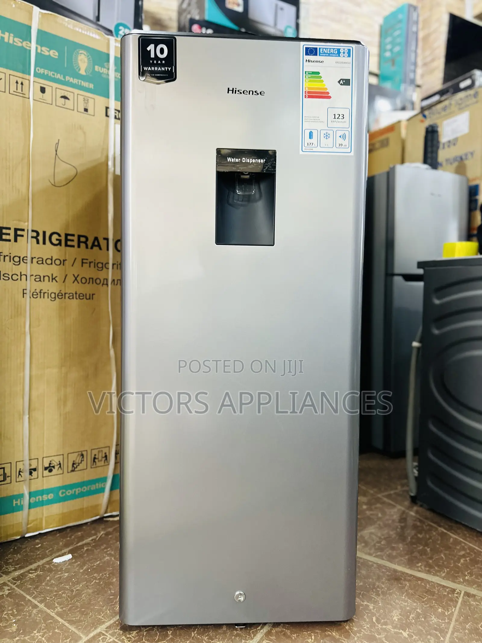 Hisense Single Door Fridge With Water Dispenser 229L (Gray)