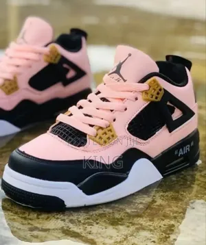 Pink Nike Air Jordan 4 With Black and White Sneakers