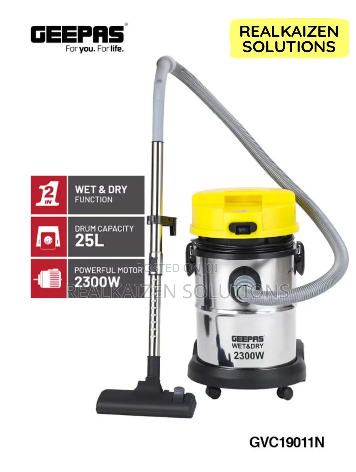 GEEPAS 3 in 1 Wet| Dry| Blow| Stainless Steel Vacuum Cleaner