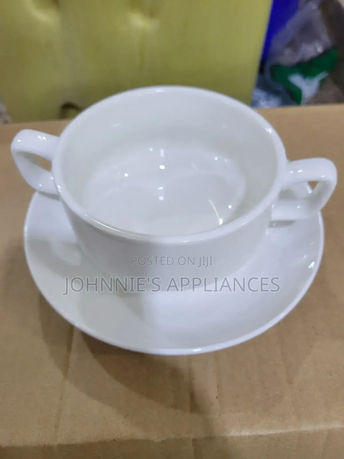 Multifunctional Ceramic Soup Cup With Double Handle 12pics