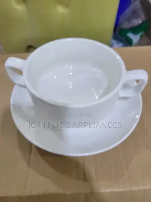 Multifunctional Ceramic Soup Cup With Double Handle 12pics