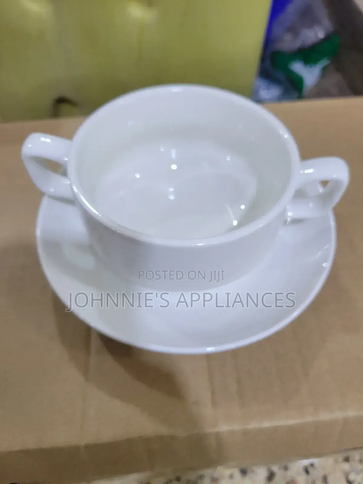 Multifunctional Ceramic Soup Cup With Double Handle 12pics