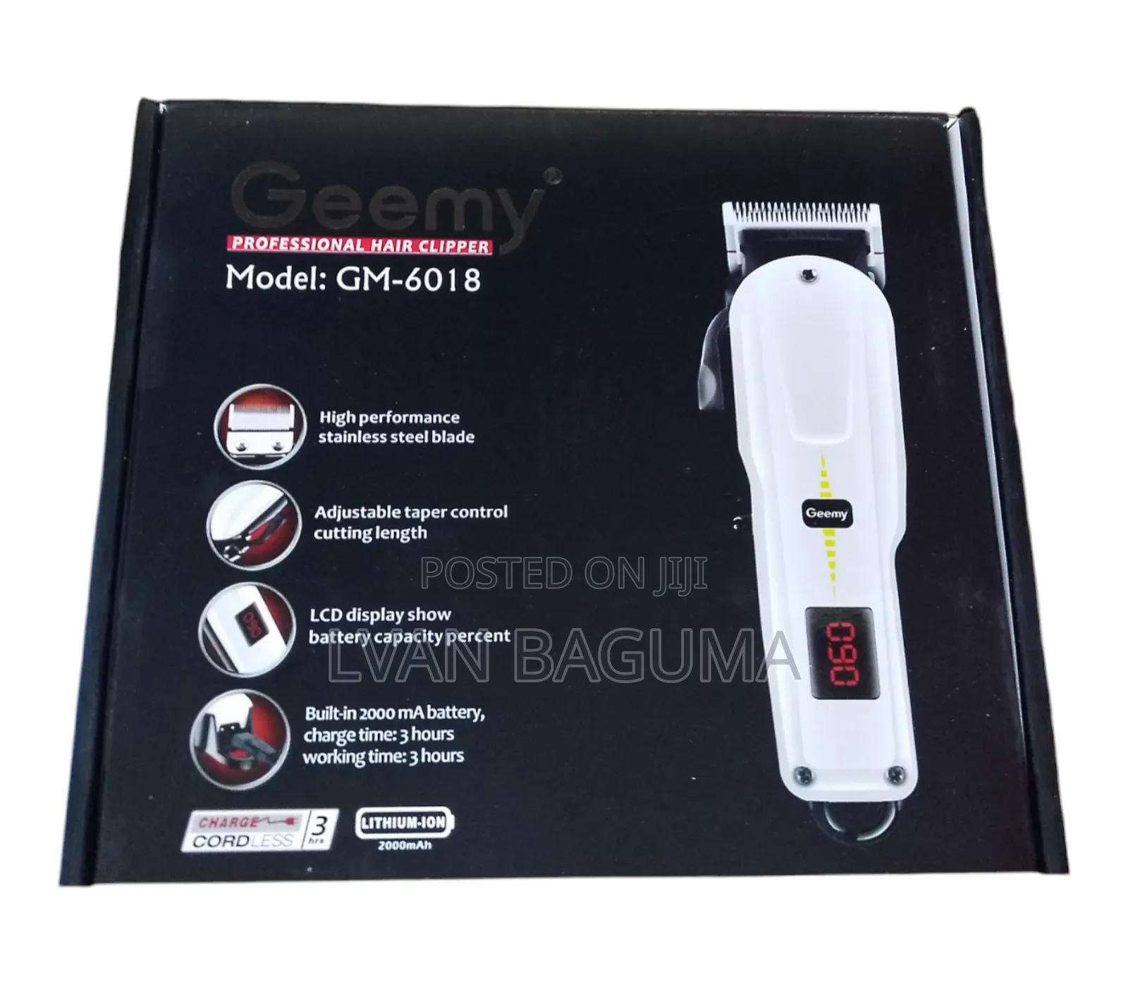 Geemy Professional Hair Clipper (Gm 6018)- Rechargeable