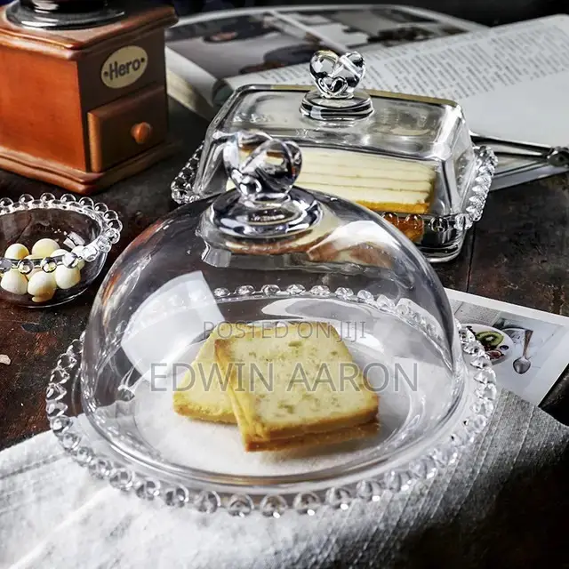 Snack Glass Plate With Cover