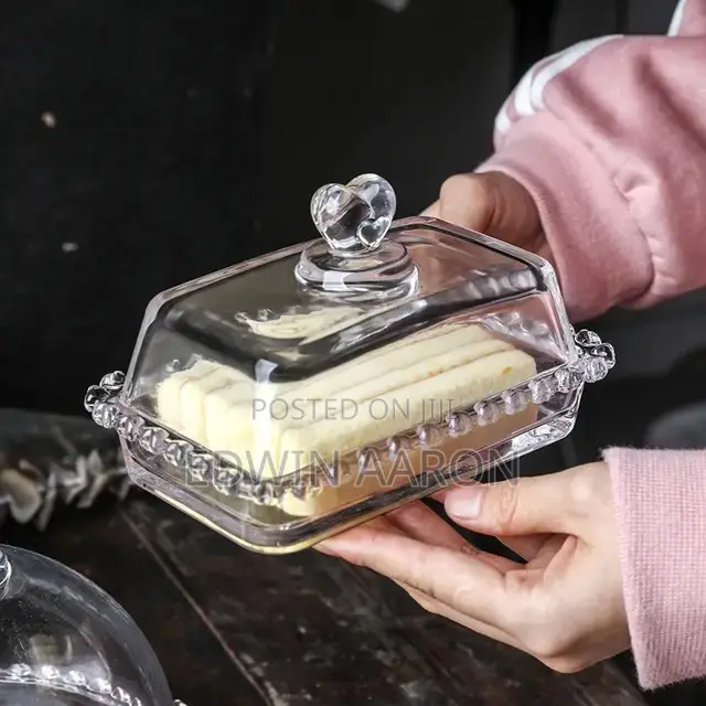 Sqaure Glass Snack Plate With Cover