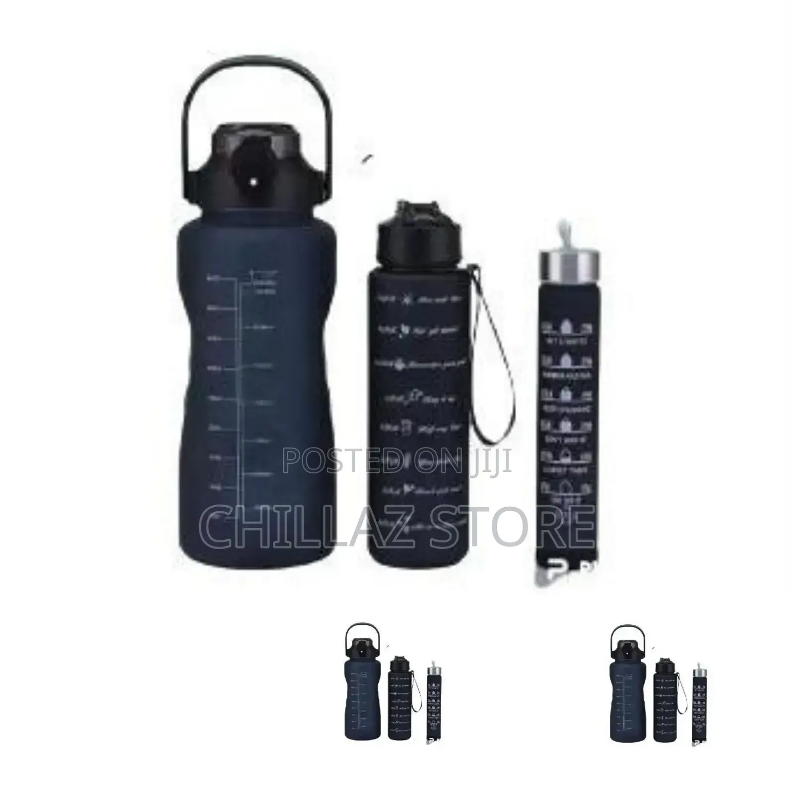 Black Water Bottle Set