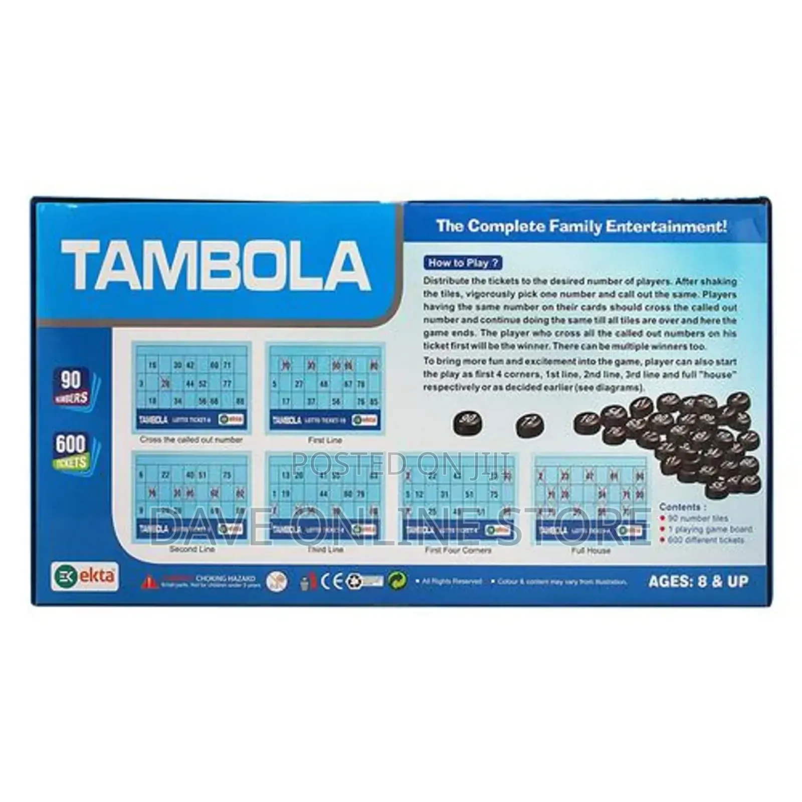 Tombola Family Fun Game With 600 Tickets