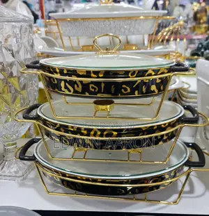 3pcs Rectangular Chafing Dishes With Stands