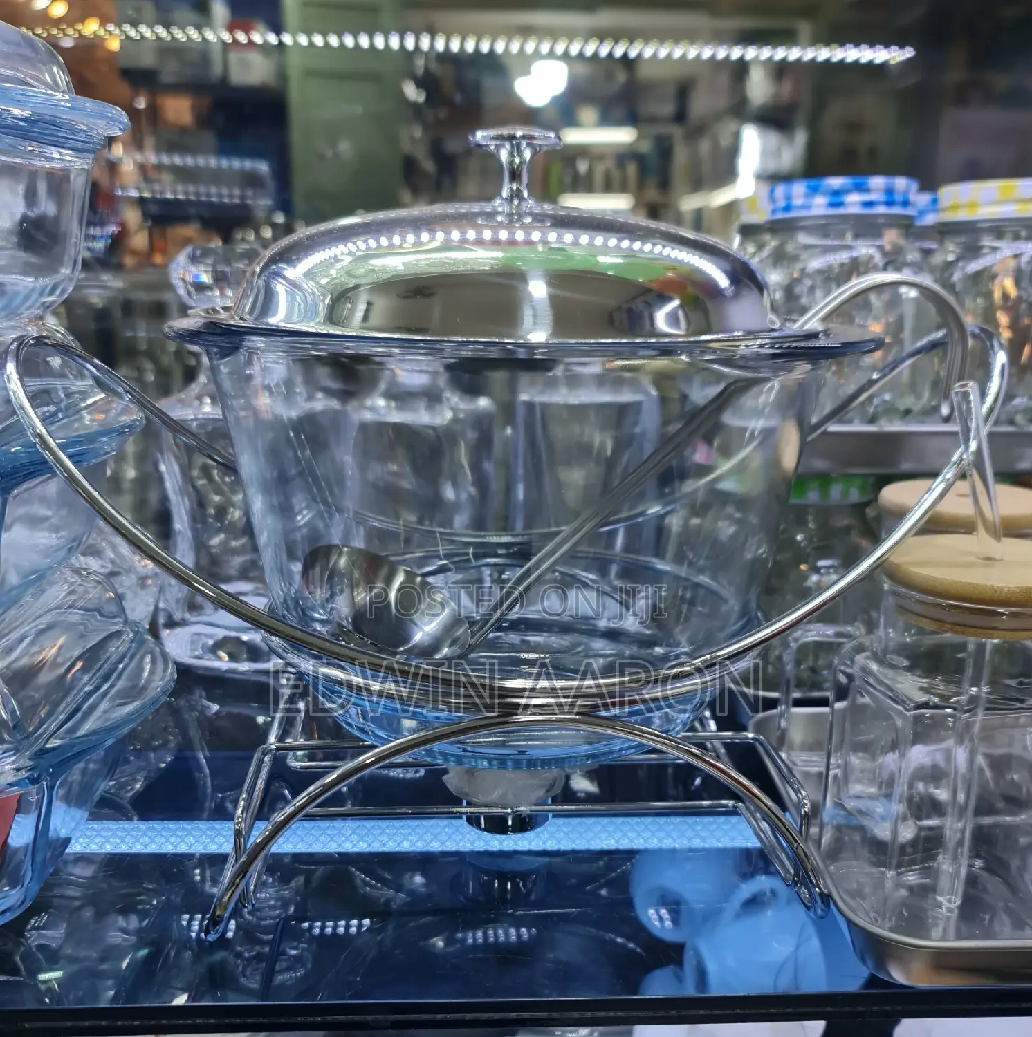 Glass Soup Bowl With Laddle