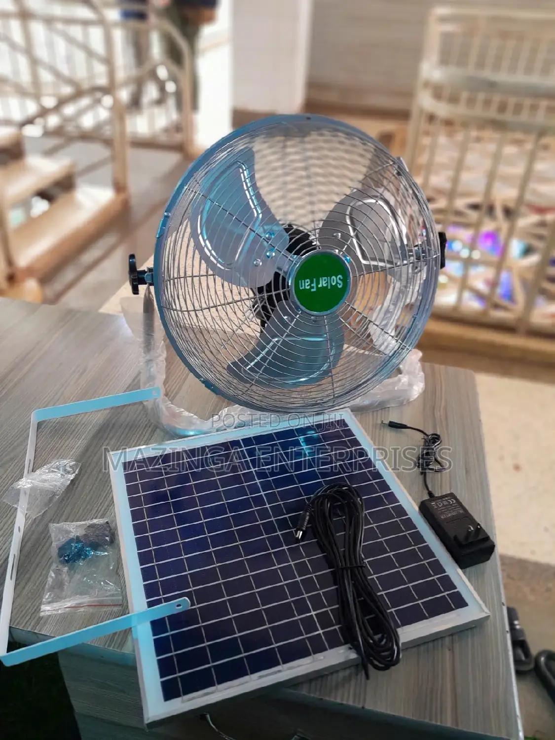 Original Solar Rechargeable Fan With Pannel(Uses Solar AC)