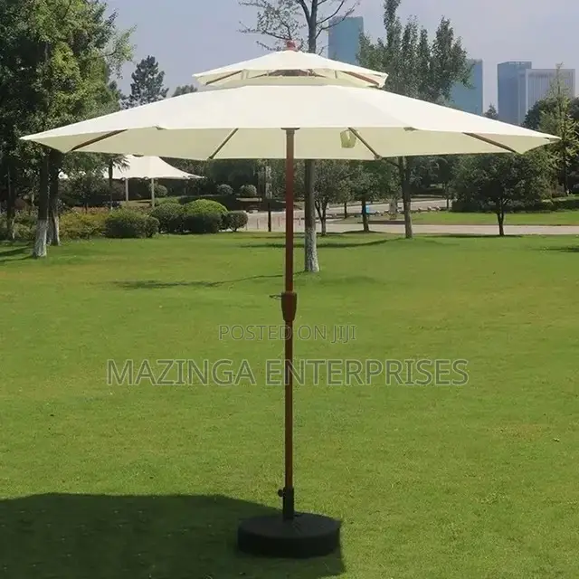 2.7mtrs Parasol Round Garden Sun Umbrella WTH Air Overlap