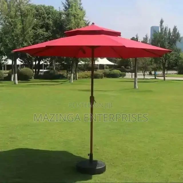 2.7mtrs Parasol Round Garden Sun Umbrella WTH Air Overlap