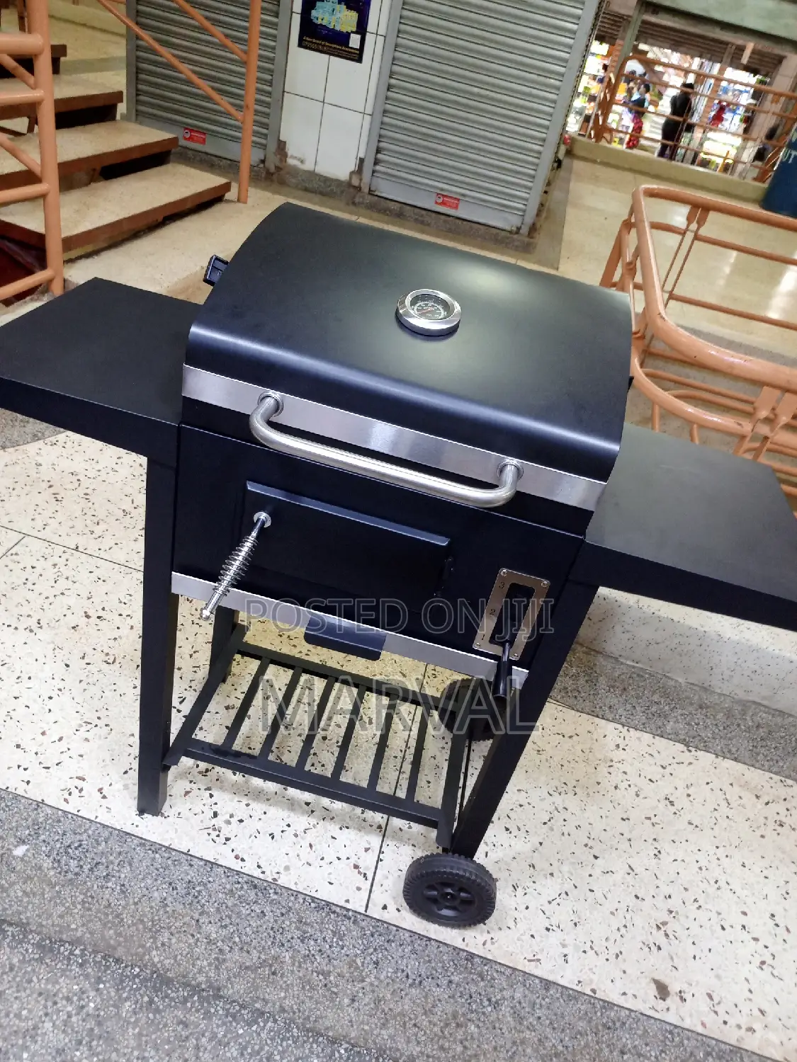 Outdoor Heavy Duty Charcoal Barbecue Grill Trolley