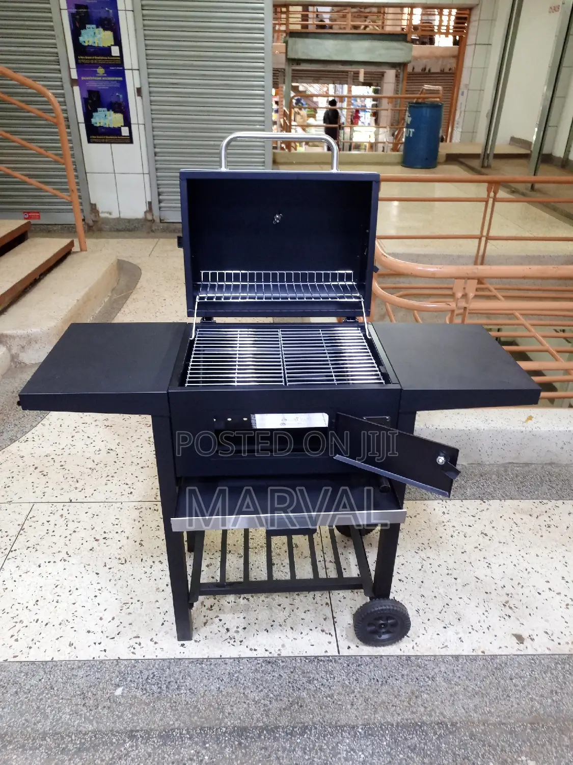 Outdoor Heavy Duty Charcoal Barbecue Grill Trolley
