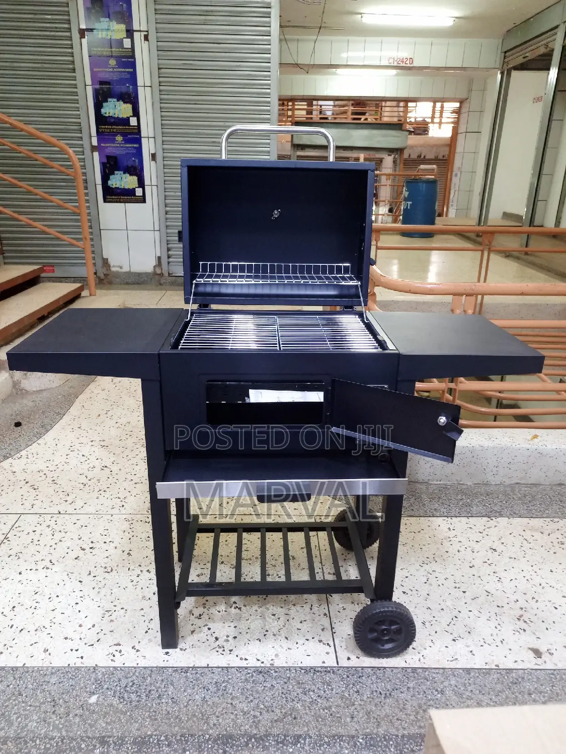 Outdoor Heavy Duty Charcoal Barbecue Grill Trolley