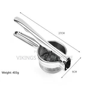 Stainless Steel Lemon Squeezer Potato Masher Garlic Slicer