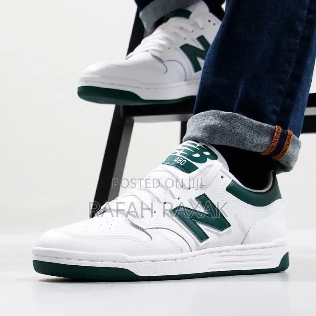 Original White/Green New Balance 480 Sneaker
