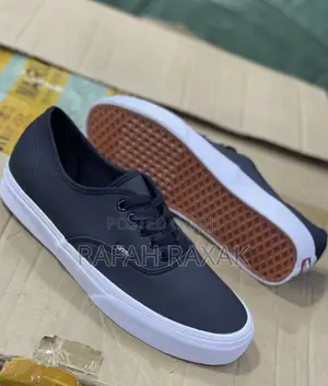 Photo - Original Unisex Black/White Leather Vans Off the Wall